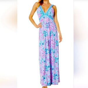 Lilly Pulitzer Serena V-neck Maxi Dress size 4 NEW WITH TAGS